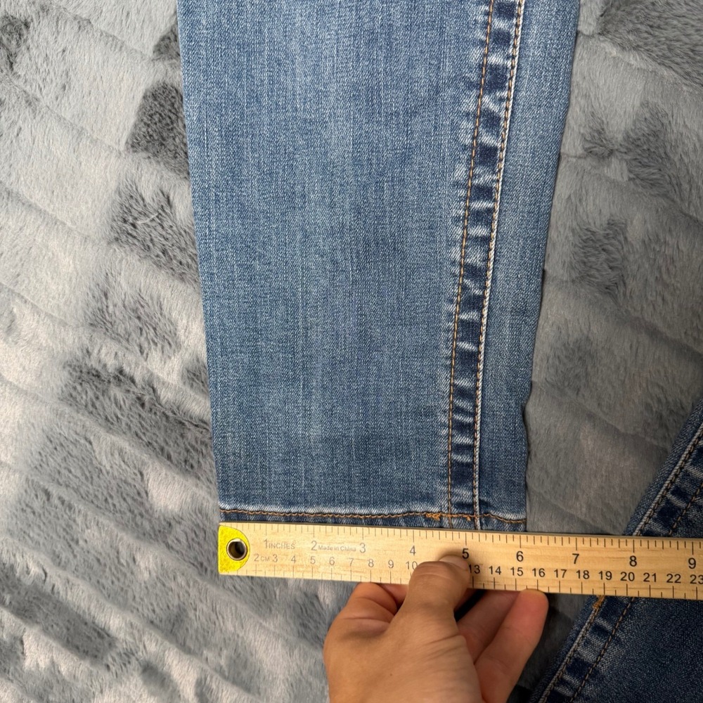 Seven7 Tummyless High Rise Skinny Jeans Blue Medium Wash Womens 16 Stretch Denim - Picture 5 of 9